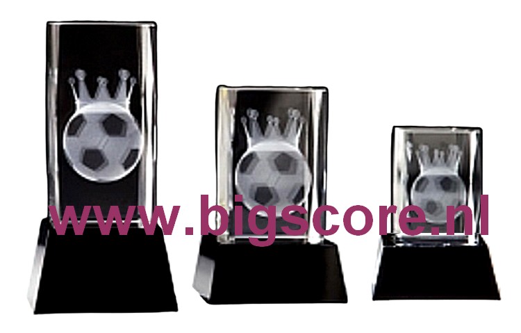 Voetbal Koning 3D Kristal BSST 67560 t/m 67562